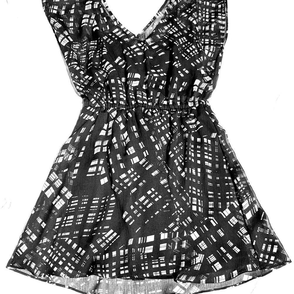 Express Black and White Mini Dress with Bold Style
